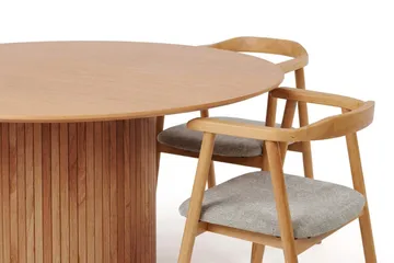 Kopparbo spisegruppe rund 180 cm eik med 8 Jolie spisestoler - Eik - Møbler - Bord - Spisegrupper