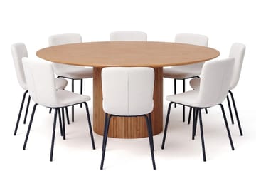 Kopparbo spisegruppe rund 180 cm eik med 8 Katy spisestoler - Eik - Møbler - Bord - Spisegrupper
