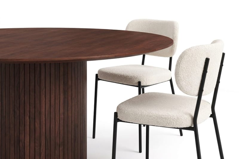 Kopparbo spisegruppe rund 180 cm med 6 Gemmiano spisestoler - Valnøtt - Møbler - Bord - Spisegrupper