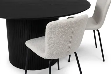 Kopparbo spisegruppe rund 180 cm svart med 8 Katy spisestoler - Svart - Møbler - Bord - Spisegrupper