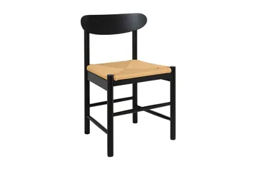 Kopparbo spisegruppe rund 180 cm svart med 8 Malte spisestoler - Svartbeiset eik - Møbler - Bord - Spisegrupper