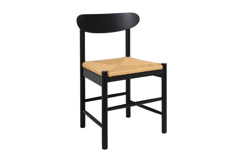 Kopparbo spisegruppe rund 180 cm svart med 8 Malte spisestoler - Svartbeiset eik - Møbler - Bord - Spisegrupper
