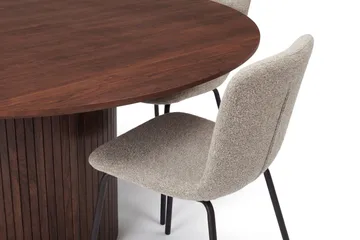 Kopparbo spisegruppe rund 180 cm valnøtt med 8 Katy spisestoler - Valnøtt - Møbler - Bord - Spisegrupper
