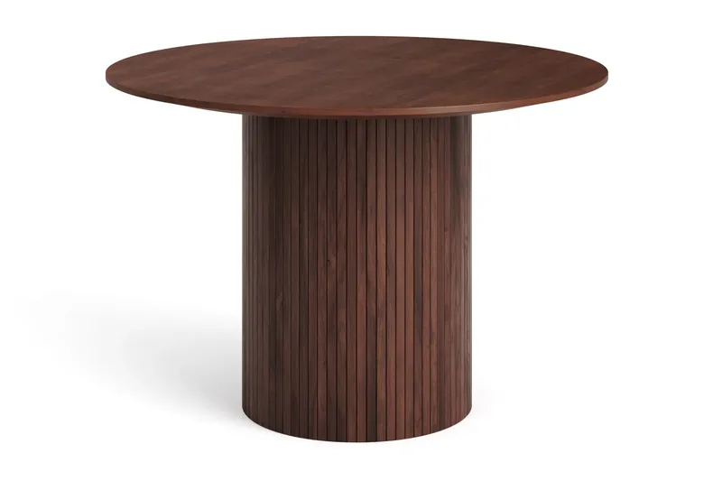 Kopparbo spisegruppe rundt 110 cm i valnøtt med 4 Amelia spisestoler med pute - Valnøtt/Beige - Møbler - Bord - Spisegrupper