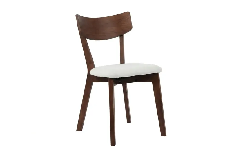 Kopparbo spisegruppe rundt 110 cm i valnøtt med 4 Amelia spisestoler med pute - Valnøtt/Beige - Møbler - Bord - Spisegrupper