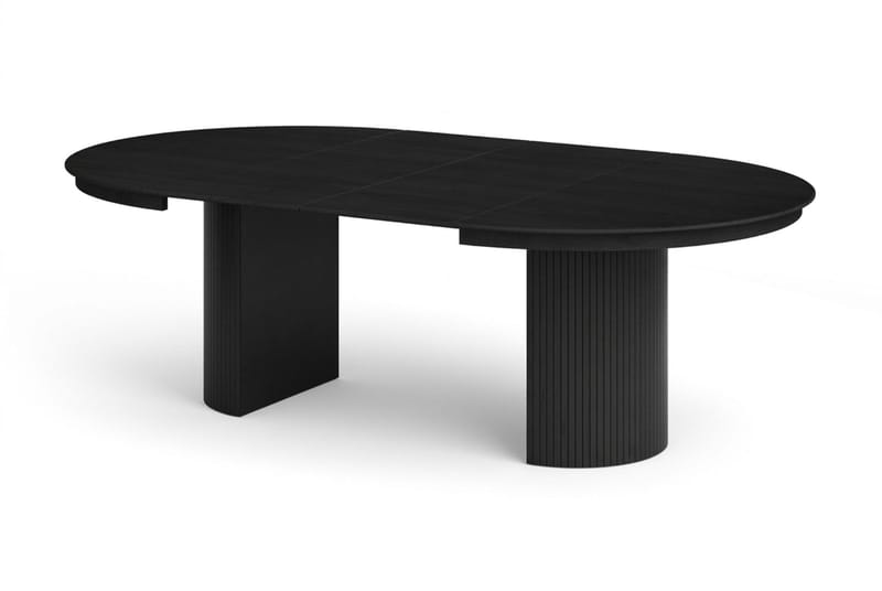 Kopparbo spisegruppe uttrekkbar rund 140–220 cm svart med 6 Malte spisestoler - Møbler - Bord - Spisegrupper