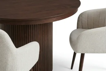 Kopparbo uttrekkbar, rund 120–220 cm, valnøtt med 4 Filippa spisestoler - Valnøtt - Møbler - Bord - Spisegrupper