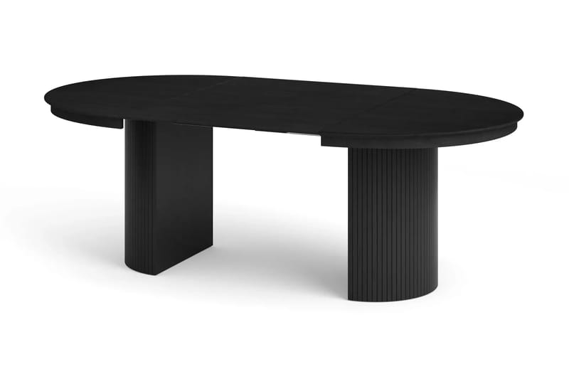 Kopparbo uttrekkbart rundt 120–220 cm svart med 4 Lucy spisestoler - Svart - Møbler - Bord - Spisegrupper