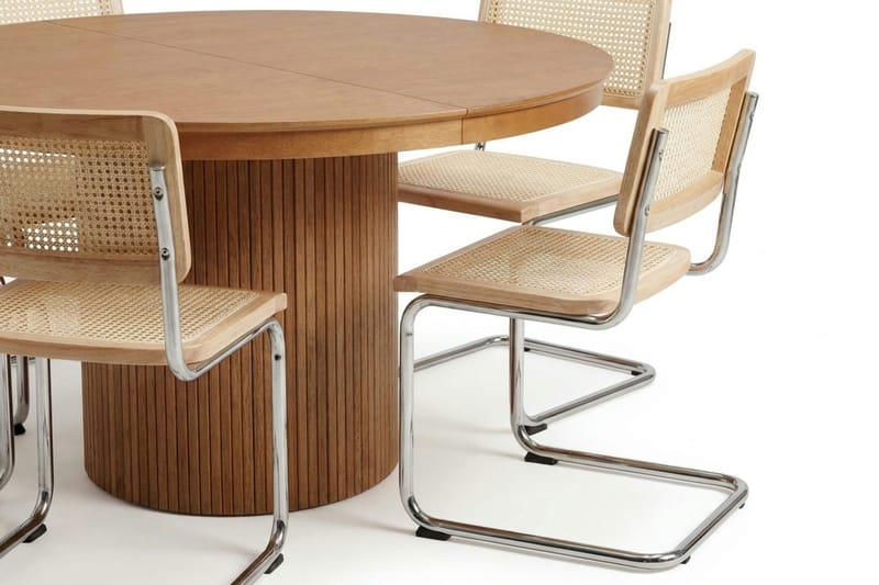Kopparbo uttrekkbart rundt 120-220 cm eik med 4 Build spisestoler - Eik - Møbler - Bord - Spisegrupper