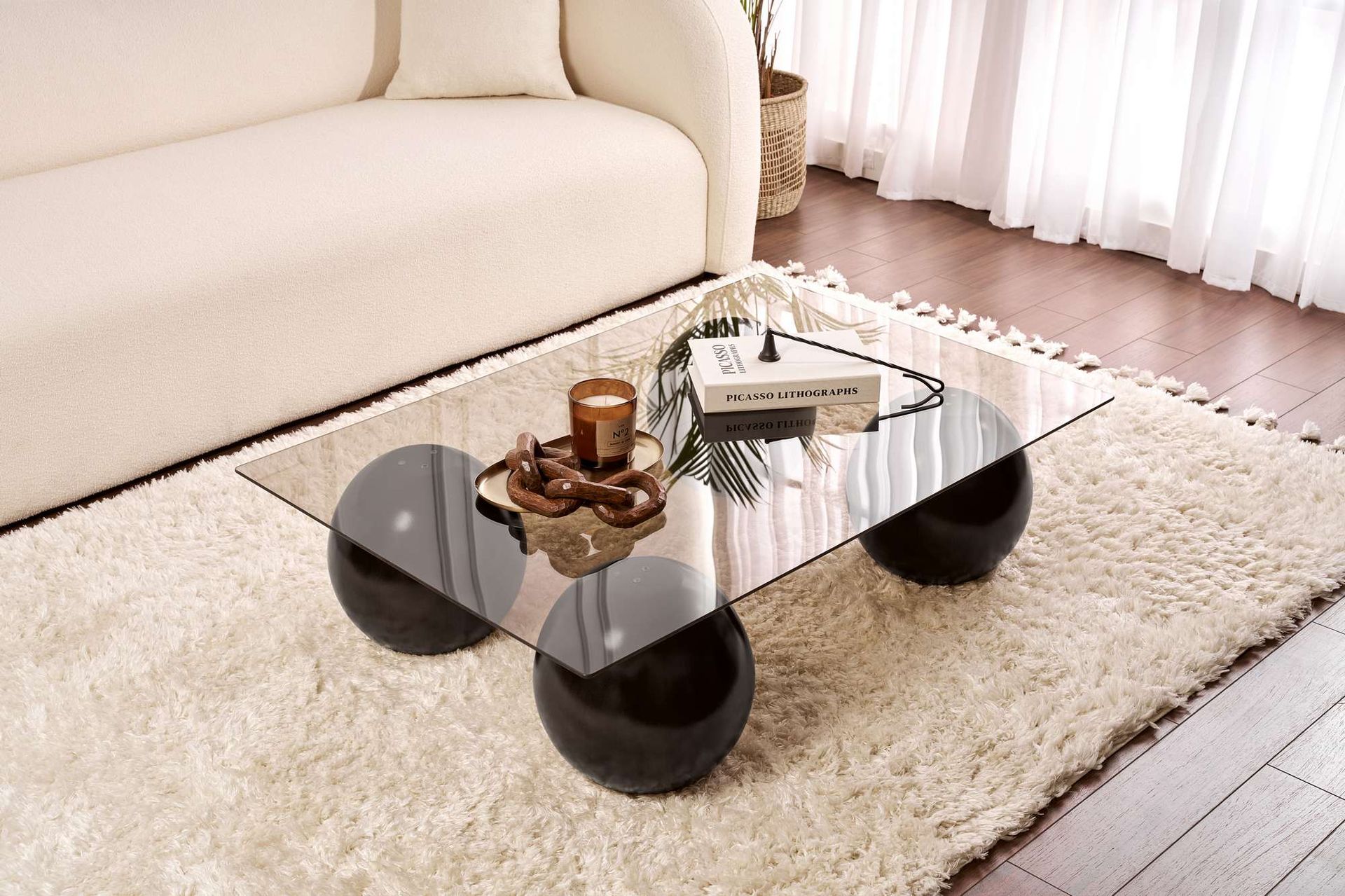 Koushik Sofabord 110 cm - Svart/bronse