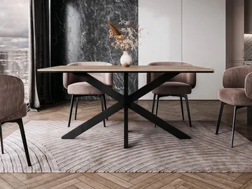 Kovrel Spisebord 160 cm Rektangulær - Svart/Brun - Møbler - Bord - Spisebord & kjøkkenbord