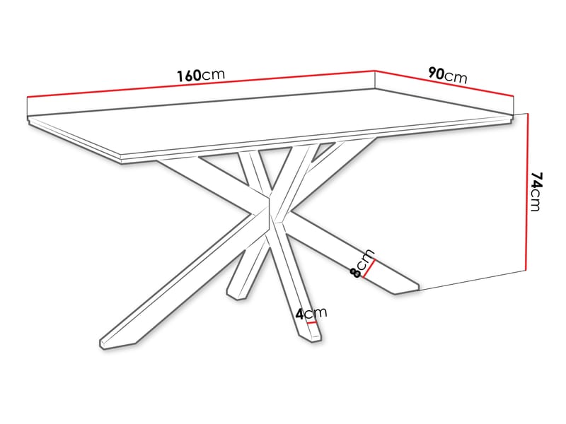 Kovrel Spisebord 160 cm Rektangulær - Svart/Brun - Møbler - Bord - Spisebord & kjøkkenbord