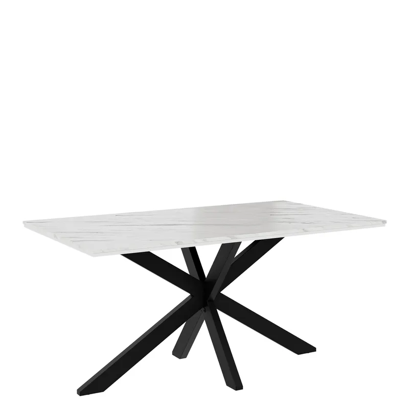 Kovrel Spisebord 160 Rektangulær, Svart/Hvit