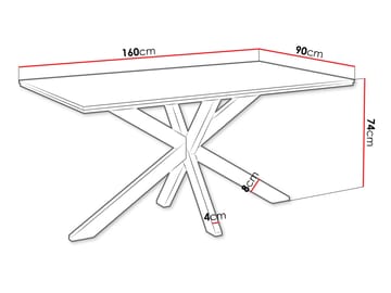 Kovrel Spisebord 160 Rektangulær - Svart/Hvit - Møbler - Bord - Spisebord & kjøkkenbord