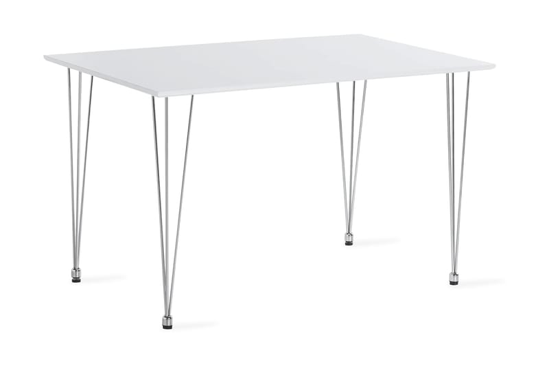 Kronblom Spisebord 120 cm + 4 stk Nibe stol beige med svarte ben - Hvit/Beige - Møbler - Bord - Spisegrupper