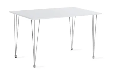 Kronblom Spisebord 120 cm + 4 stk Nibe stol grå med svarte ben - Hvit/Grå - Møbler - Bord - Spisegrupper