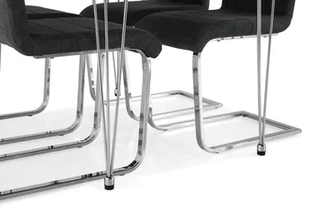 Kronblom Spisegruppe 120 cm med 4 Cibus Stol - Hvit/Krom/Grå - Møbler - Bord - Spisegrupper