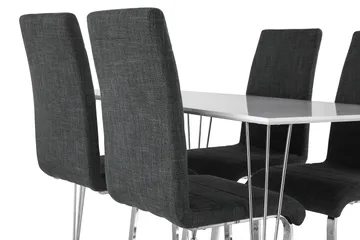 Kronblom Spisegruppe 120 cm med 4 Cibus Stol - Hvit/Krom/Grå - Møbler - Bord - Spisegrupper