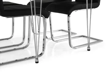 Kronblom Spisegruppe 120 cm med 4 Cibus Stol - Hvit/Krom/Svart PU - Møbler - Bord - Spisegrupper
