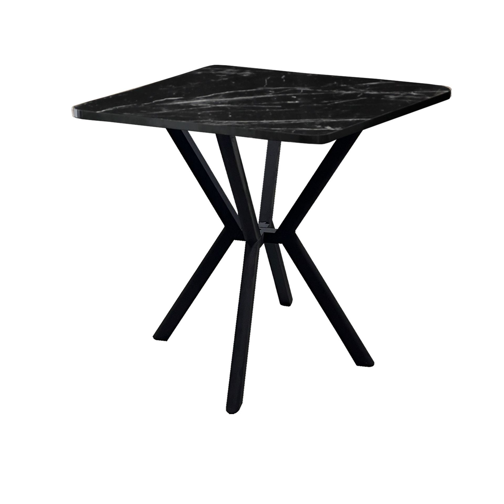 Krylor spisebord 70 cm kvadratisk - Svart