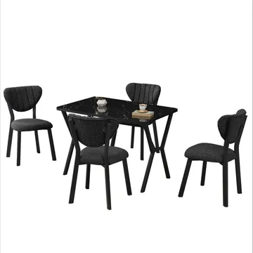 Krylor spisegruppe bord 110 cm + 4 stoler - Antrasitt/Svart - Møbler - Bord - Spisegrupper