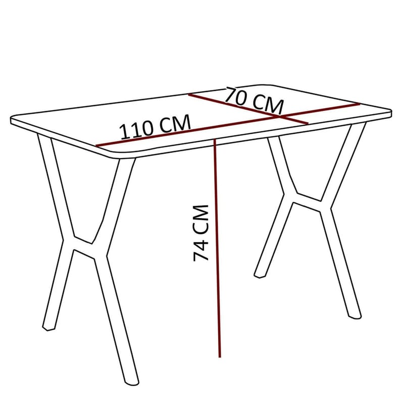 Krylor spisegruppe bord 110 cm + 4 stoler - Krem og Svart - Møbler - Bord - Spisegrupper