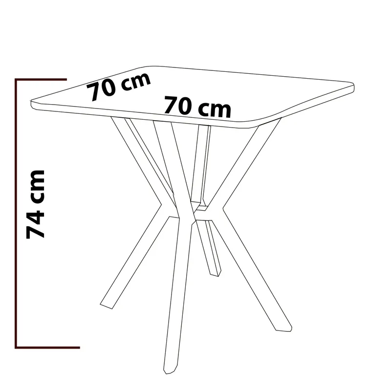 Krylor spisegruppe bord 70 cm + 2 stoler - Antrasitt Svart - Møbler - Bord - Spisegrupper
