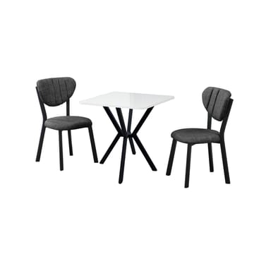 Krylor spisegruppe bord 70 cm + 2 stoler - Antrasitt/Hvit - Møbler - Bord - Spisegrupper