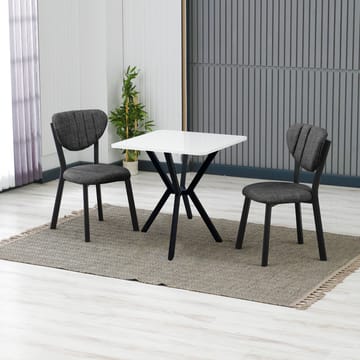Krylor spisegruppe bord 70 cm + 2 stoler - Antrasitt/Hvit - Møbler - Bord - Spisegrupper
