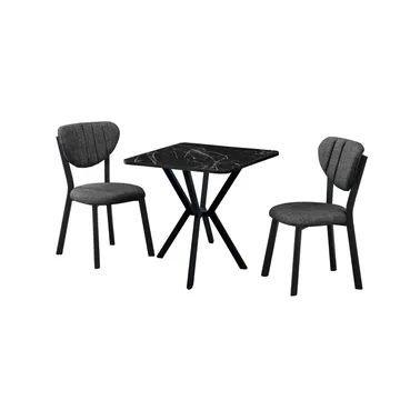 Krylor spisegruppe bord 70 cm + 2 stoler - Antrasitt/Svart - Møbler - Bord - Spisegrupper