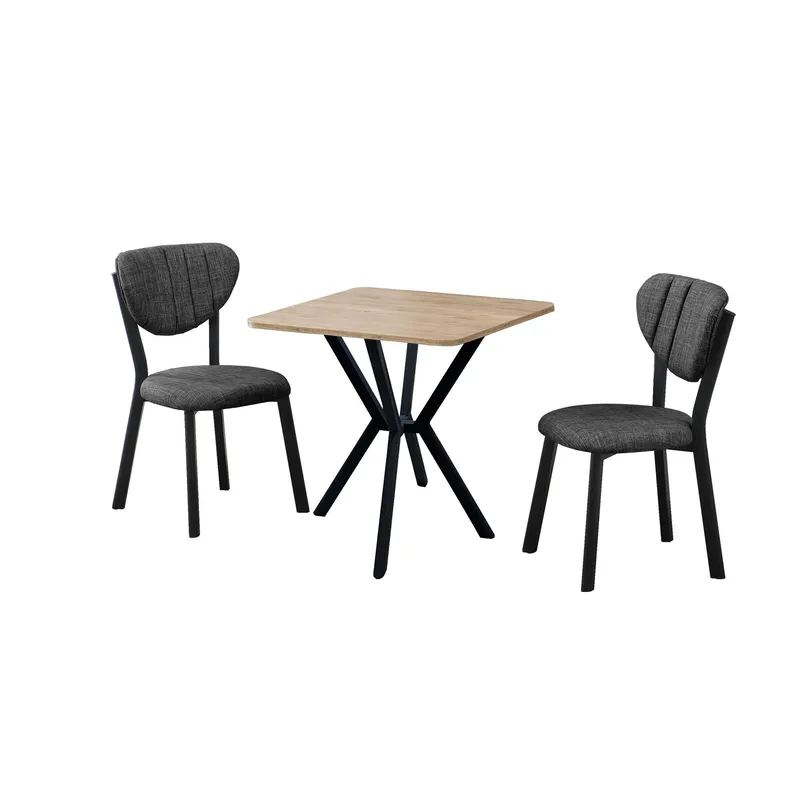 Krylor spisegruppe bord 70 cm + 2 stoler, Antrasitt/Valnøtt