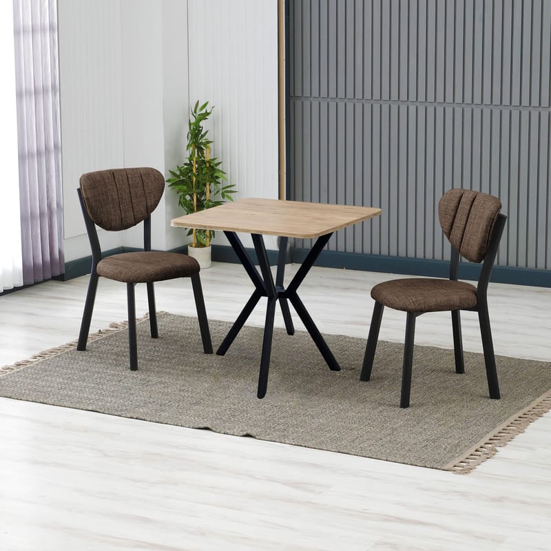 Krylor spisegruppe bord 70 cm + 2 stoler - Brun Valnøtt - Møbler - Bord - Spisegrupper