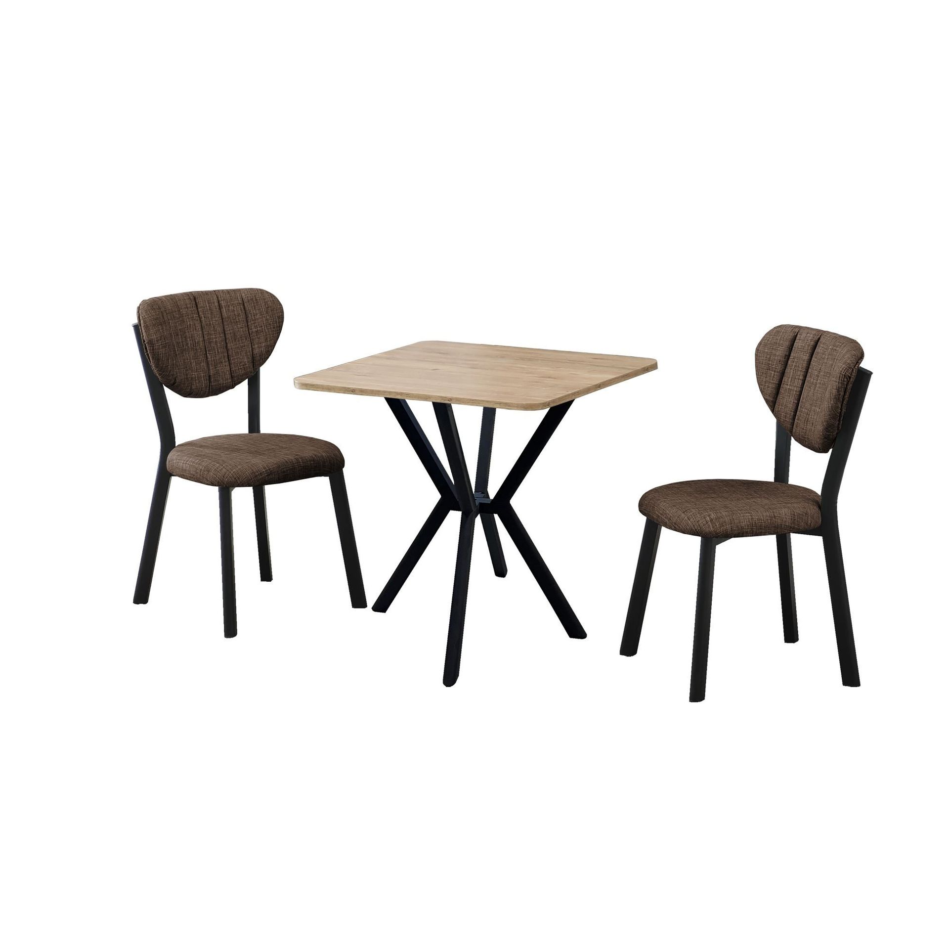Krylor spisegruppe bord 70 cm + 2 stoler - Brun Valnøtt