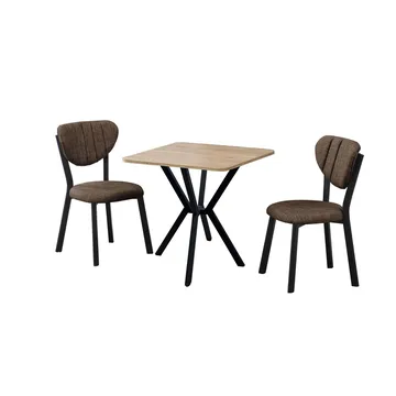 Krylor spisegruppe bord 70 cm + 2 stoler - Brun Valnøtt - Møbler - Bord - Spisegrupper