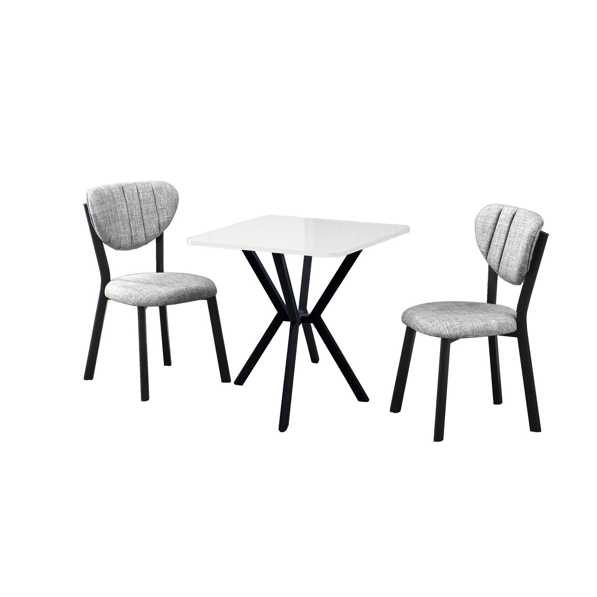 Krylor spisegruppe bord 70 cm + 2 stoler - Grå Hvit