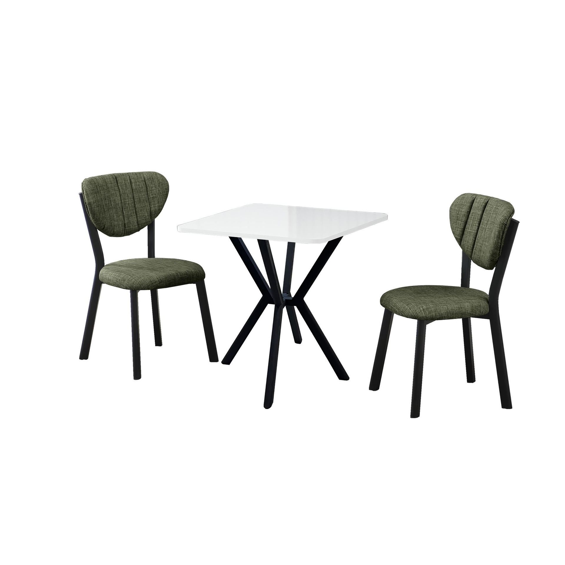 Krylor spisegruppe bord 70 cm + 2 stoler - Grønn Hvit