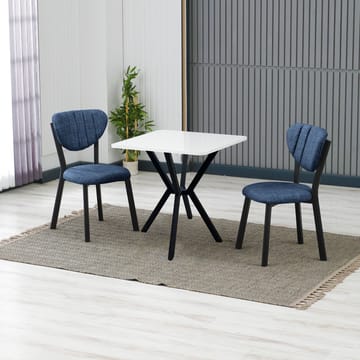 Krylor Spisegruppe Bord 70 cm + 2 Stoler - Marineblå, Hvit - Møbler - Bord - Spisegrupper