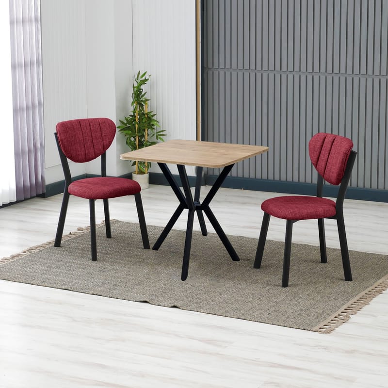 Krylor spisegruppe bord 70 cm + 2 stoler - Vinrød Valnøtt - Møbler - Bord - Spisegrupper