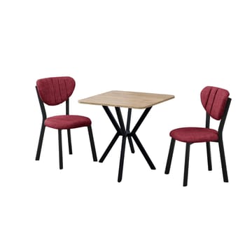 Krylor spisegruppe bord 70 cm + 2 stoler - Vinrød Valnøtt - Møbler - Bord - Spisegrupper
