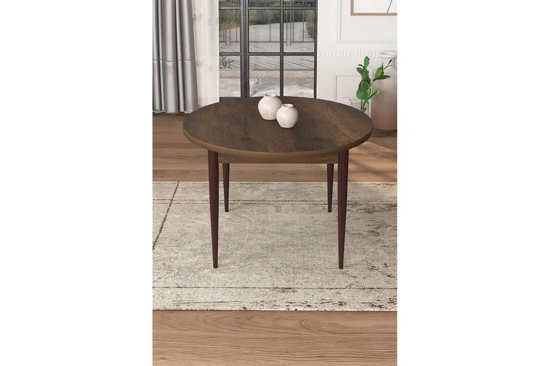 Kummer Spisebord 90 cm Rund - Brun - Møbler - Bord - Spisebord & kjøkkenbord