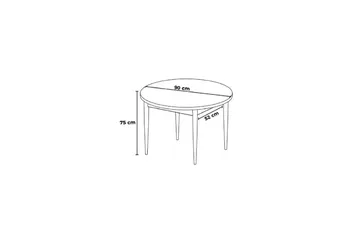 Kummer Spisebord 90 cm Rund - Hvit - Møbler - Bord - Spisebord & kjøkkenbord