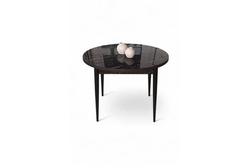 Kummer Spisebord 90 cm Rund - Sort Marmor/Sort - Møbler - Bord - Spisebord & kjøkkenbord