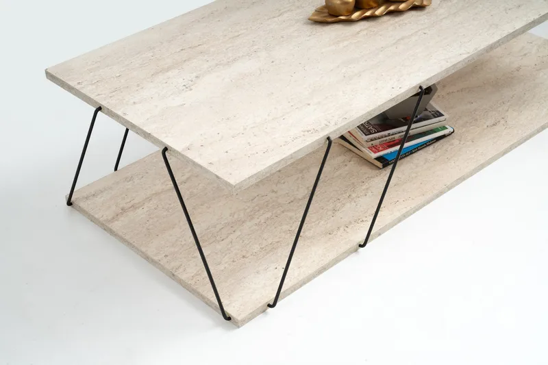 Labranda Sofabord 120 cm - Svart/Marmor - Møbler - Bord - Sofabord