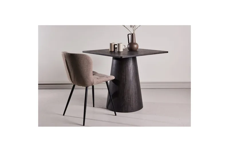 Lanzi Lite Kvadratisk Spisebord 80 cm med Tre- og Eikeutseende - Brun - Møbler - Bord - Spisebord & kjøkkenbord