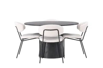 Lanzo Matgruppe 120 cm Rund med 4 Chico Stoler - Mocca - Møbler - Bord - Spisegrupper