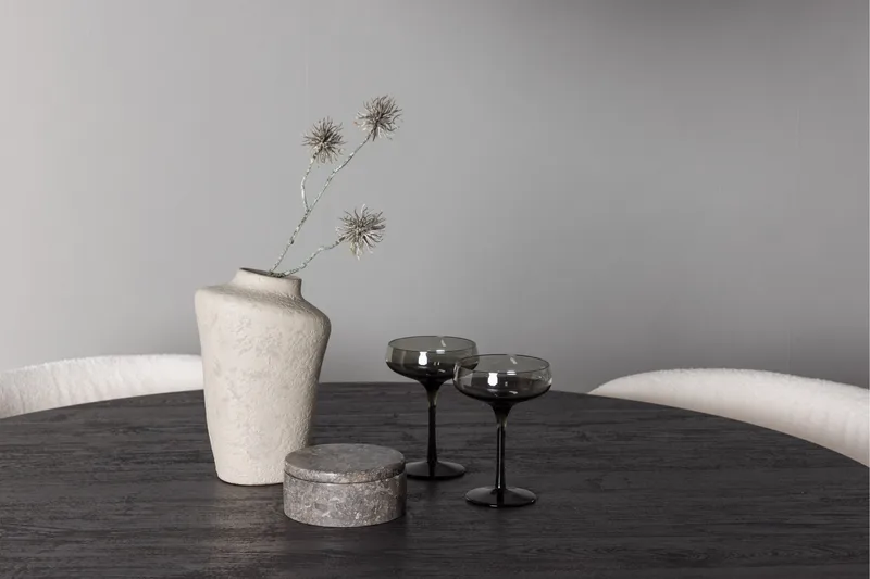 Lanzo Matgruppe 120 cm Rund med 4 Edina Stoler - Mocca - Møbler - Bord - Spisegrupper