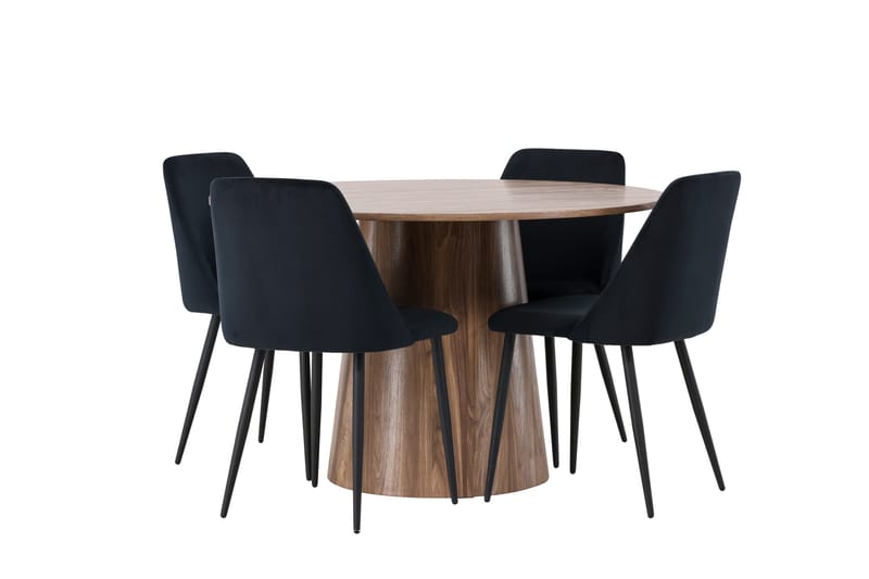 Lanzo Matgruppe 120 cm Rund med 4 Night Stoler - Natur - Møbler - Bord - Spisegrupper