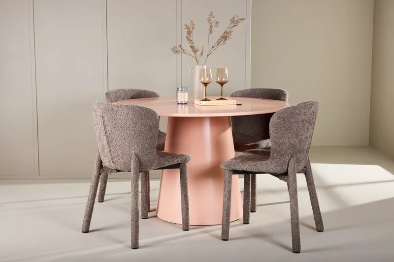 Lanzo rundt spisebord 120 cm med 4 Astoria spisestoler