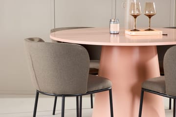 Lanzo rundt spisebord 120 cm med 4 Edina spisestoler - Møbler - Bord - Spisegrupper