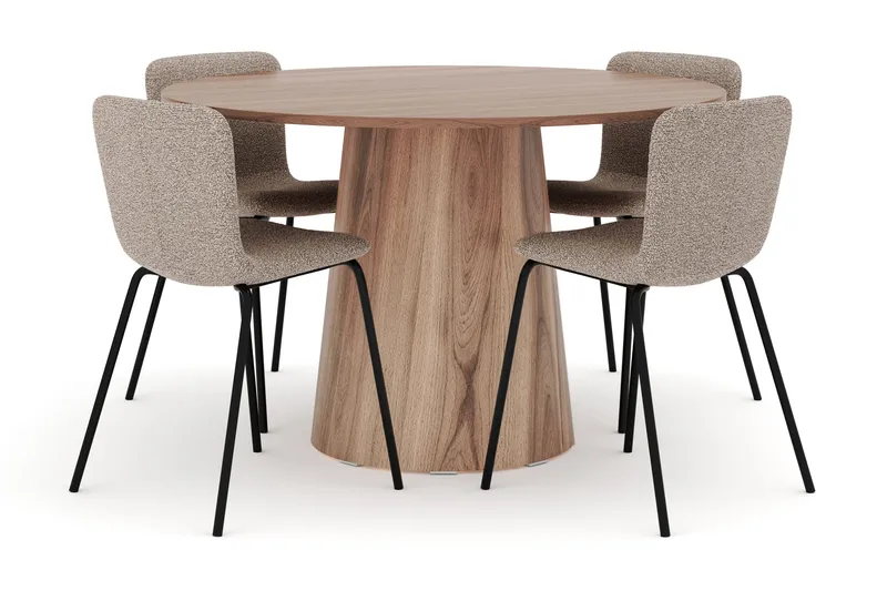 Lanzo Spisebord 120 cm med 4 Katy Spisestoler, undefined